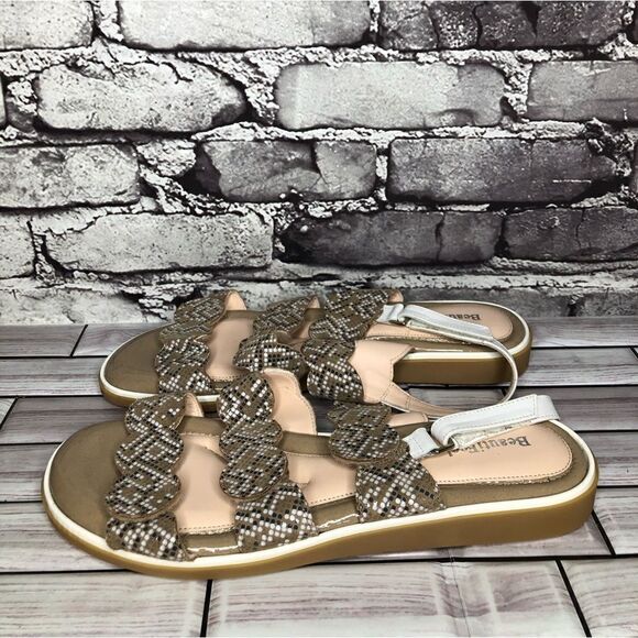 Beautifeel Taupe Patent Leather White Dotted Strap Sandals Women Sz 41EU/10.5US - Picture 14 of 16